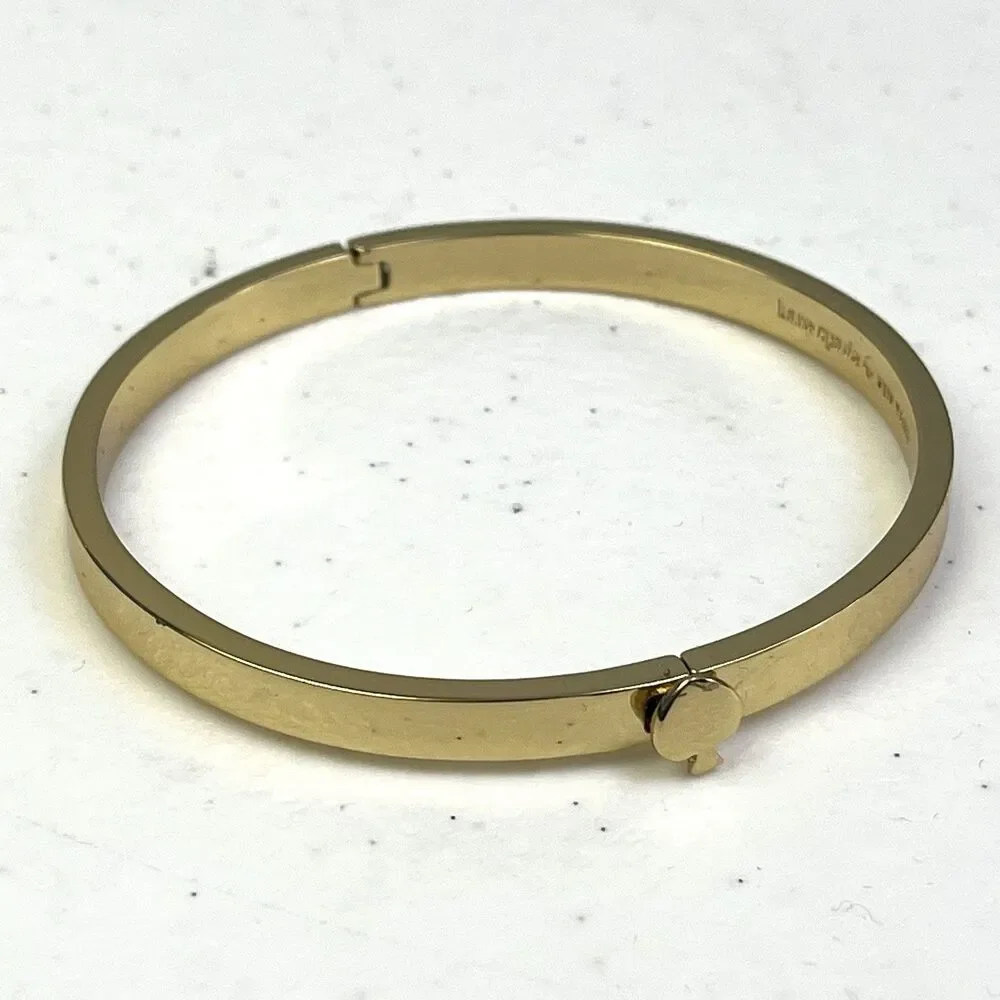 Kate Spade Bracelet Gold Heritage Spade Flower Hinged Bangle with Bag - Picture 2 of 8